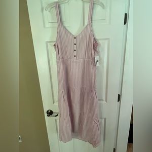Sonoma, purple,striped,tiered, mostly linen, sundress XXL  NWT